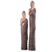 4" x 4.5" x 31" Natural and Brown Culto Tall Standing Buddha Sculpture