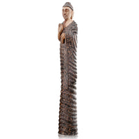 4" x 4.5" x 31" Natural and Brown Culto Tall Standing Buddha Sculpture