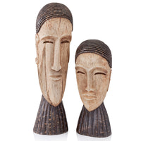 4"x 7"x 20" Natural & Brown Pareja Royal Couple