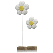 4"x 10"x 33" Natural & Black Margarita Tall White Daisy on Stand