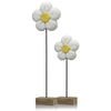 4"x 8"x 21" Natural & Black Margarita Small White Daisy on Stand