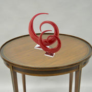6" x 22.5" x 25.5" Buffed Red Extra Large Spiral Sculpture