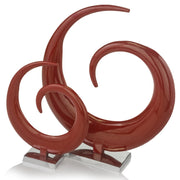 4.5"x 14.5"x 17" Buffed Espiral LG Red Spiral Sculpture