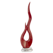 4"x 6.5"x 26" Buffed Flama Red Flame Sculpture