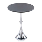 16"x 16"x 21" Buffed Mesa Black Marble End Table