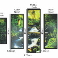 5 Piece Wooden Wall Decor with Brook in a Forest Imprint, Multicolor