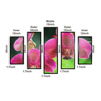 5 Piece Wooden Wall Decor with Floral Imprint, Multicolor