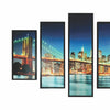 5 Piece Wooden Wall Decor with New York City Bridge, Multicolor