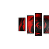 5 Piece Wooden Wall Decor with Rose Petal Imprint, Red and Black