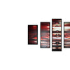5 Piece Wooden Wall Decor with Water Drop Print, Red and Black