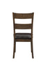 Wooden Side Chairs with Leatherette Padded Seat and Panelled Back, Set of Two, Brown
