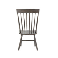 Farmhouse Wooden Side Chairs with Slated Backrest and Flared Legs, Gray, Set of Two