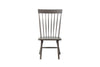 Farmhouse Wooden Side Chairs with Slated Backrest and Flared Legs, Gray, Set of Two