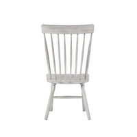 Farmhouse Wooden Side Chairs with Slated Backrest and Flared Legs, White, Set of Two