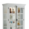 Wood and Glass Two Door Curio with 4 Shelves and Bottom Storage, White