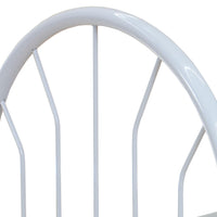 Metal Twin Headboard and Footboard with Curved Spindles, White