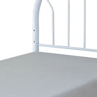 Metal Twin Headboard and Footboard with Curved Spindles, White