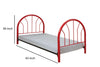 Metal Twin Headboard and Footboard with Curved Spindles, Red