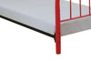 Metal Twin Headboard and Footboard with Curved Spindles, Red