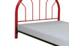 Metal Twin Headboard and Footboard with Curved Spindles, Red