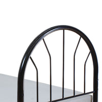 Metal Twin Headboard and Footboard with Curved Spindles, Black