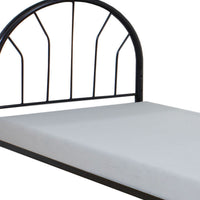 Metal Twin Headboard and Footboard with Curved Spindles, Black