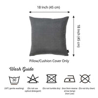 Set of 2 Grey Brushed Twill Decorative Throw Pillow Covers