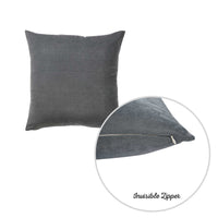 Set of 2 Grey Brushed Twill Decorative Throw Pillow Covers