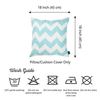 Aqua Blue Chevron Printed Decorative Throw Pillow Cover