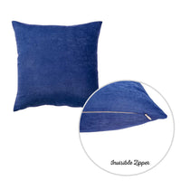 Set of 2 Sapphire Blue Brushed Twill Decorative Throw Pillow Covers
