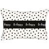 Be Happy Dots Decorative Rectangle Throw Pillow Cover