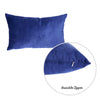 21"x14" Navy Blue Velvet Decorative Throw Pillow Cover 2 Pcs in set