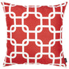Red Lattice Decorative Throw Pillow Cover