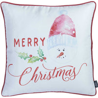 18"x18" Merry Christmas Printed Decorative Throw Pillow Cover