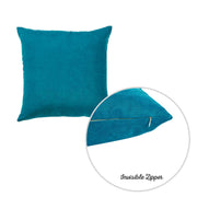 Set of 2 Teal Blue Brushed Twill Decorative Throw Pillow Covers