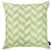 Lime Green and White Geo Decorative Throw Pillow Cover