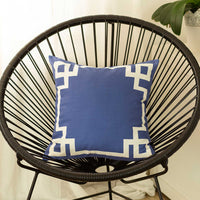 Nautical Blue and White Geometric Decorative Throw Pillow Cover