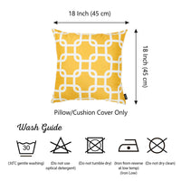 Yellow and White Lattice Decorative Throw Pillow Cover