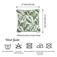 17"x 17" Jacquard Tropical Spring Leaf Decorative Throw Pillow Cover
