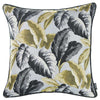 Black White Celadon Tropical Leaf Decorative Throw Pillow Cover