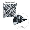 Black and White Tropical Leaf Decorative Throw Pillow Cover