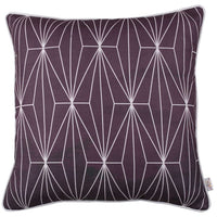 Purple Geometric Lines Decorative Throw Pillow Cover