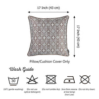 Brown and White Medallion Decorative Throw Pillow Cover