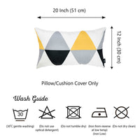 20"x 12" Yellow Gray Skandi Modern Decorative Throw Pillow Cover