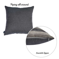 Gray Taupe and White Stripe Decorative Throw Pillow Cover