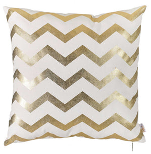 18"x 18" Happy Square Zigzag Printed Decorative Throw Pillow Cover Pillowcase