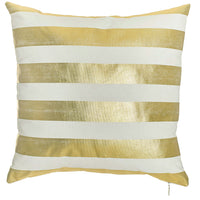 Gold and Ivory Wide Stripe Decorative Throw Pillow Cover