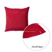 Set of 2 Red Brushed Twill Decorative Throw Pillow Covers