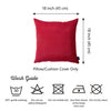 Set of 2 Red Brushed Twill Decorative Throw Pillow Covers