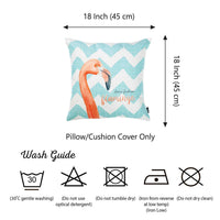 Flamingo and Aqua Chevron Decorative Throw Pillow Cover